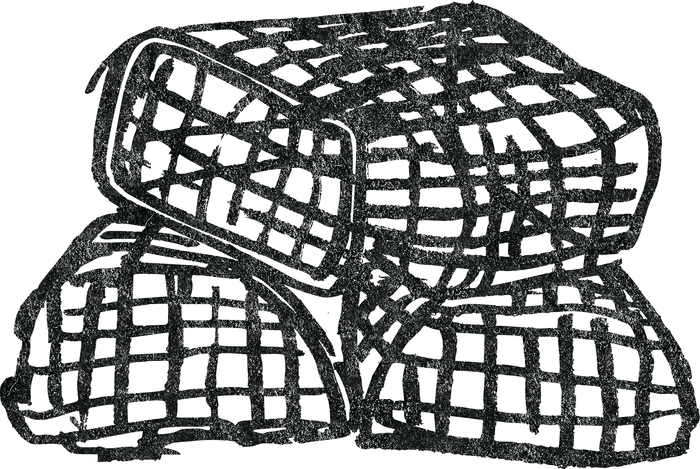 Hand-drawn fishing traps sketch