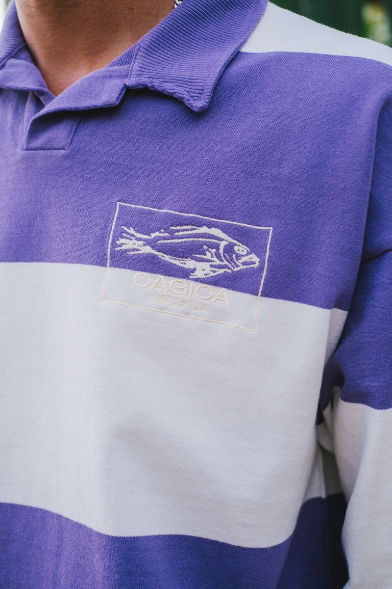 Cagica Purple Rugby Polo