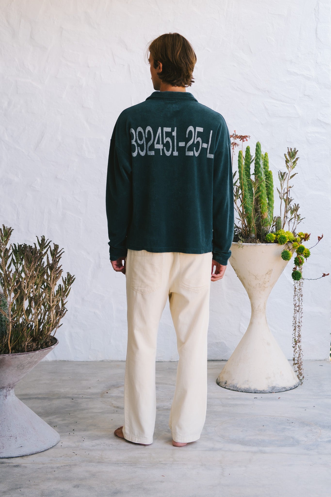 Portside Green Terry Polo