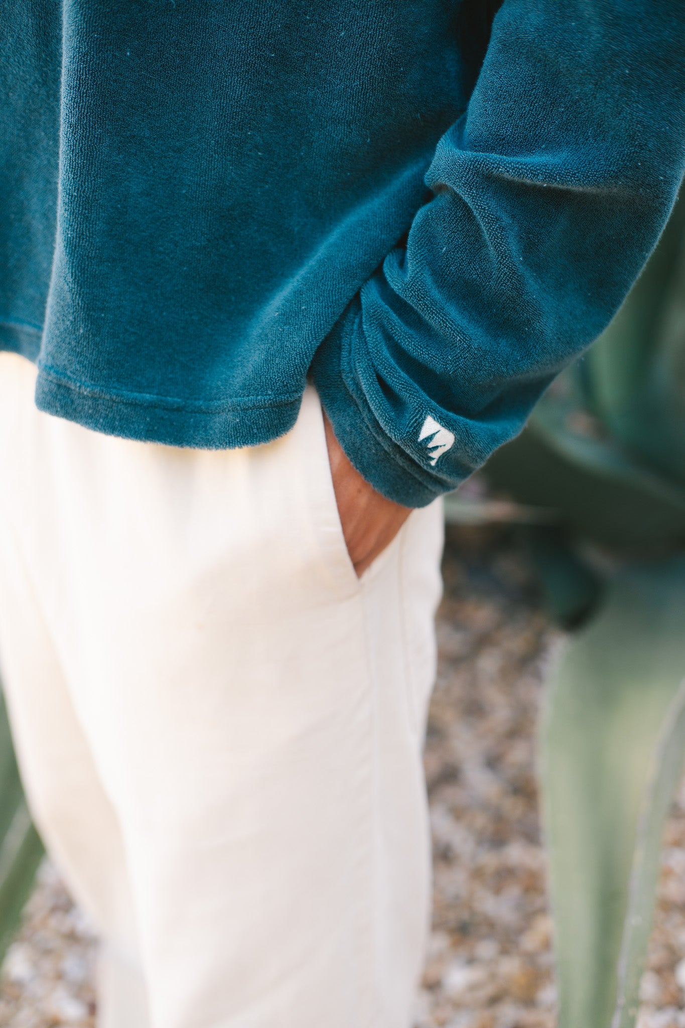 Portside Green Terry Polo