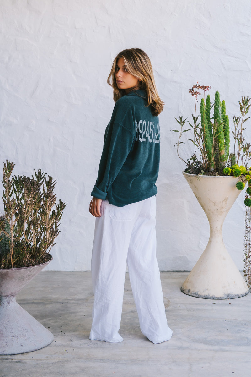 Portside Green Terry Polo