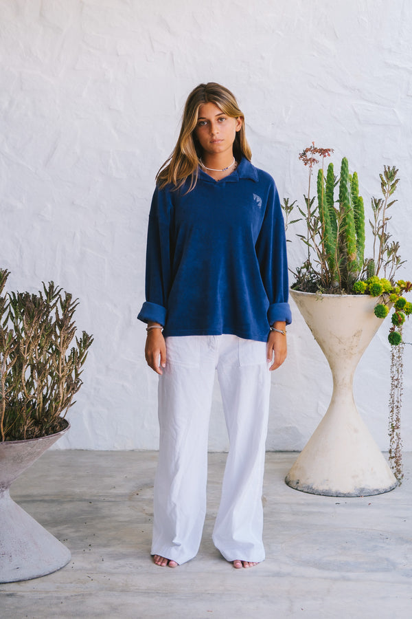 Portside Navy Terry Polo