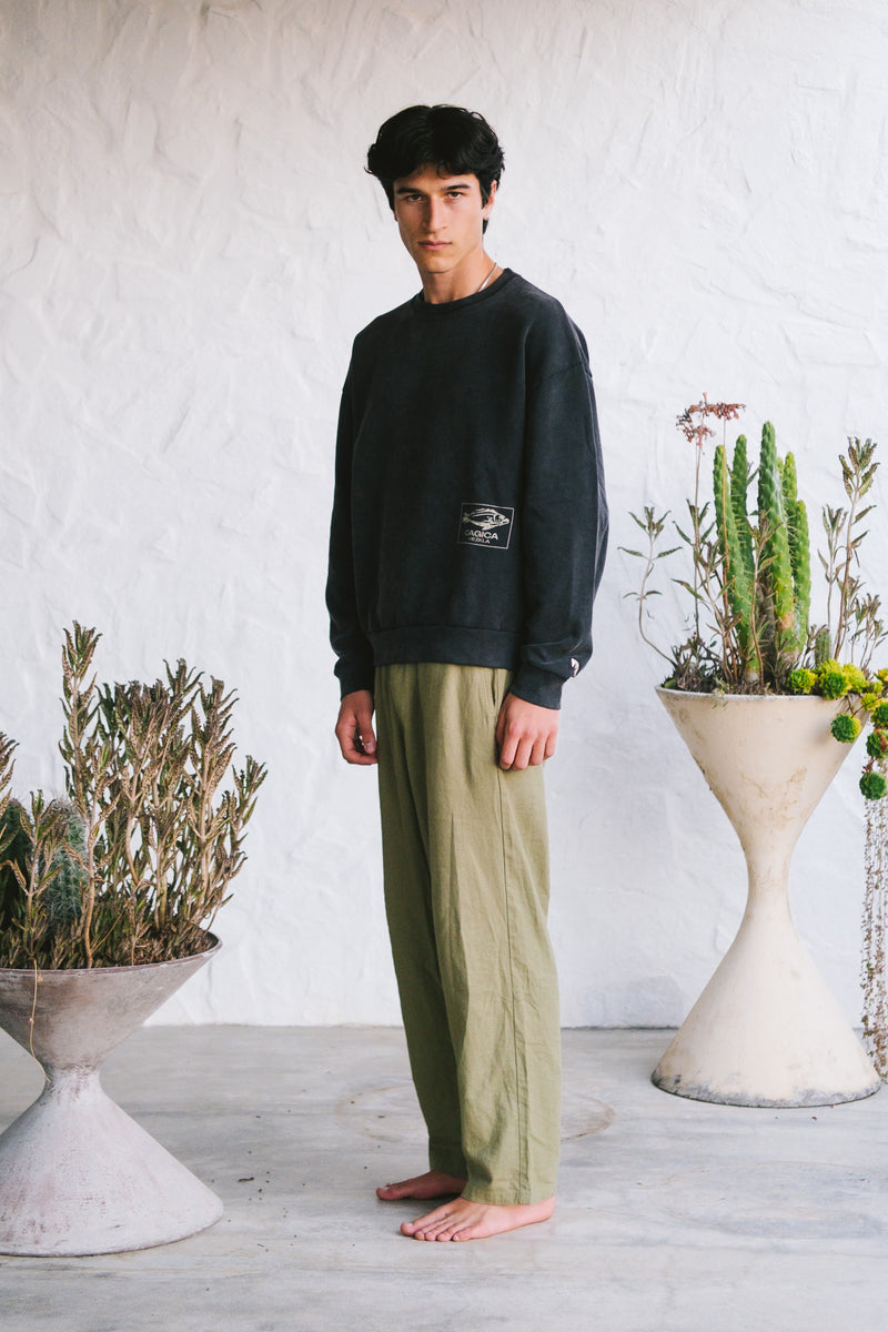 Portside Charcoal Crewneck