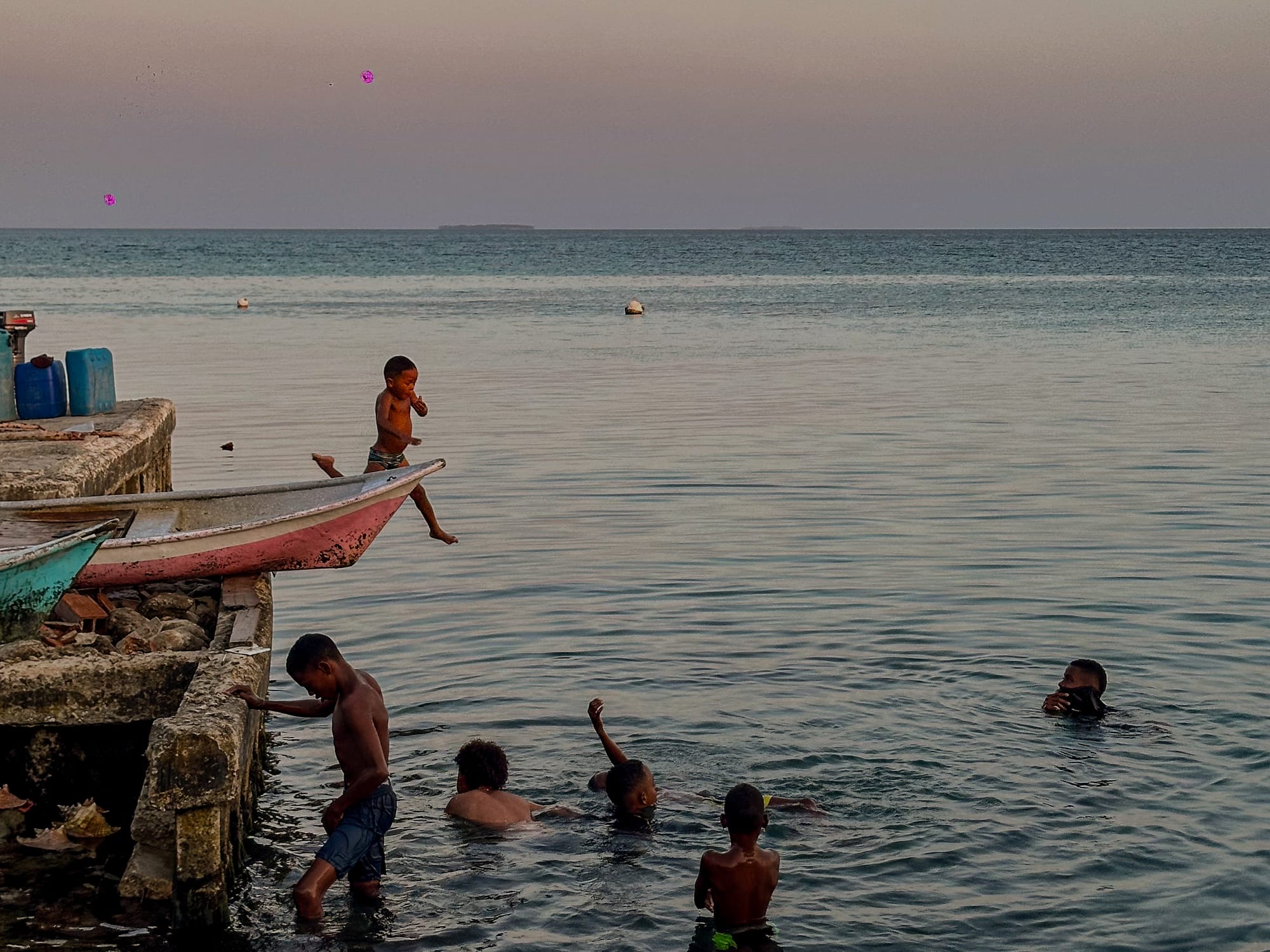 Children by the sea