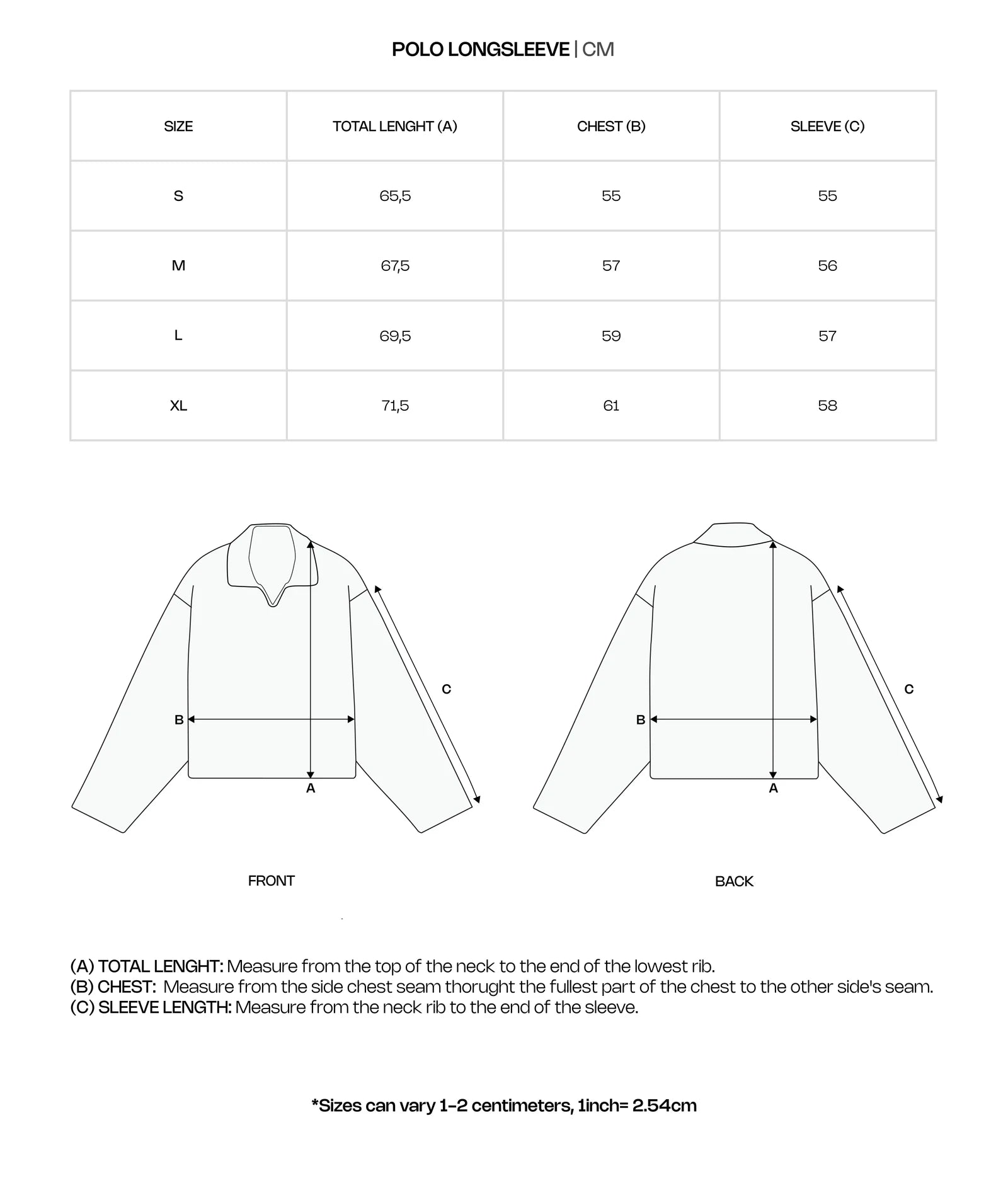 Portside Green Terry Polo size guide